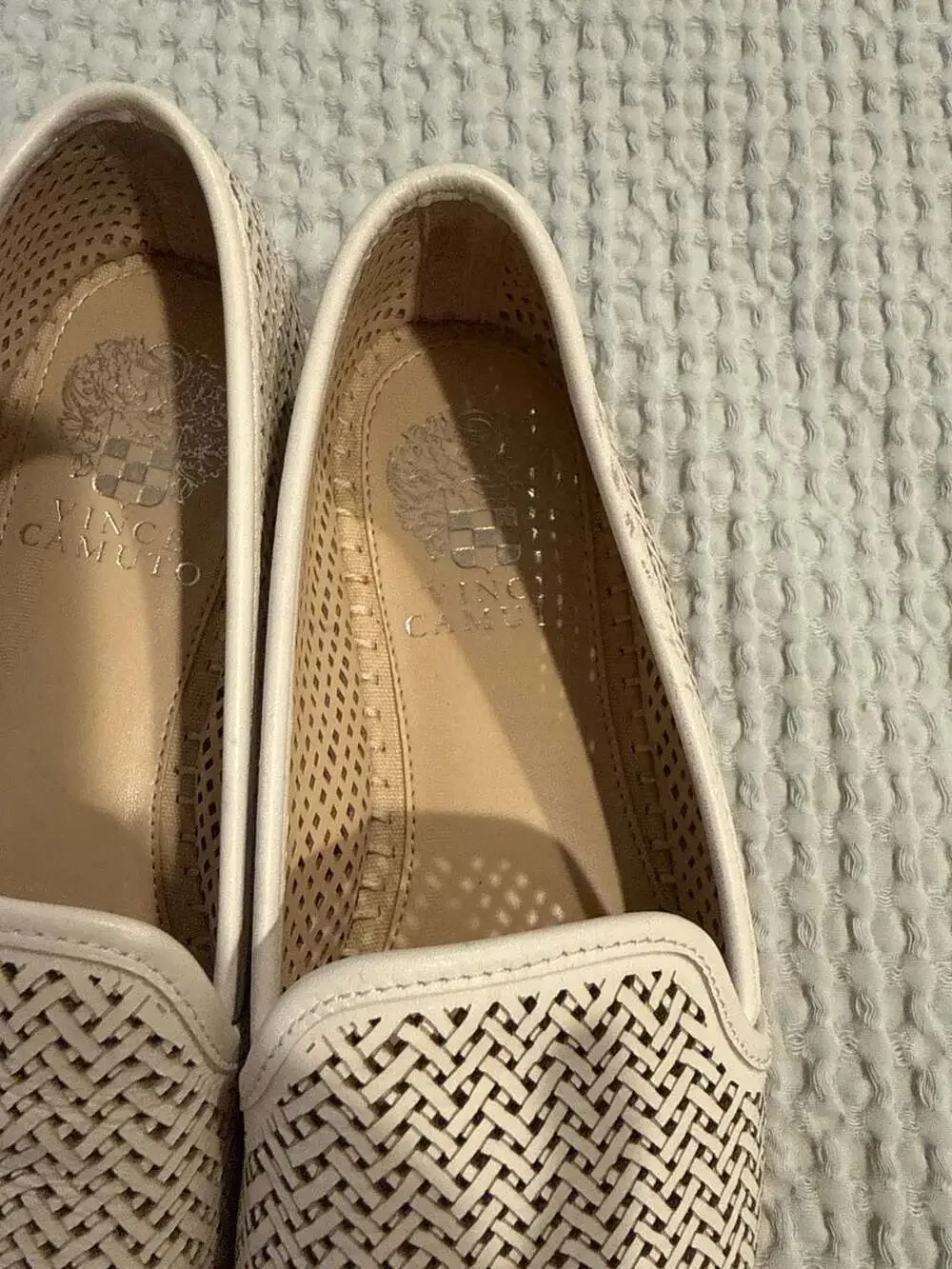 Vince Camuto Hamorra Woven Leather Espadrille Platform Flats